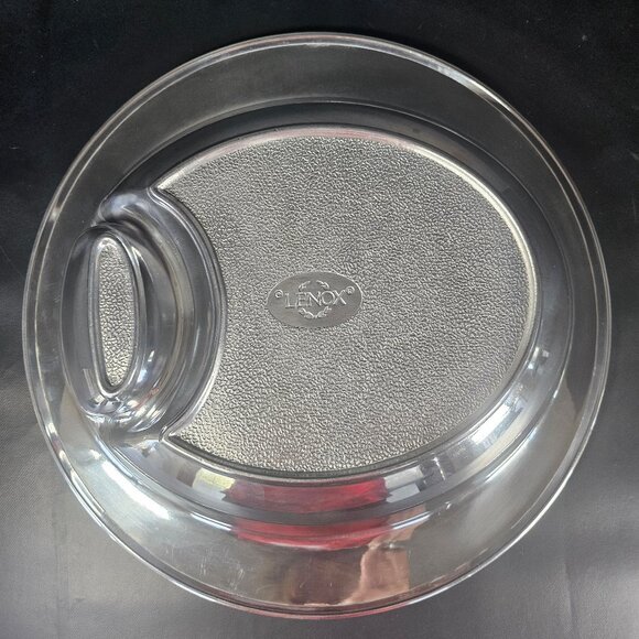 New Lenox Winter Theme Large Chip Dip Bowl Holly Berry Pattern Aluminum 14" - Picture 11 of 15